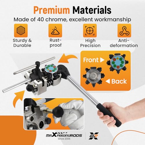 maXpeedingrods Brake Line Flaring Tool Kit, 45 Degree Flaring Tool Set, Single Bubble Double Flare Tool Kit for Brake Lines, Professional Brake Tube Line Flaring Tool for 3/16" 1/4" 5/16" 3/8" Tubes
