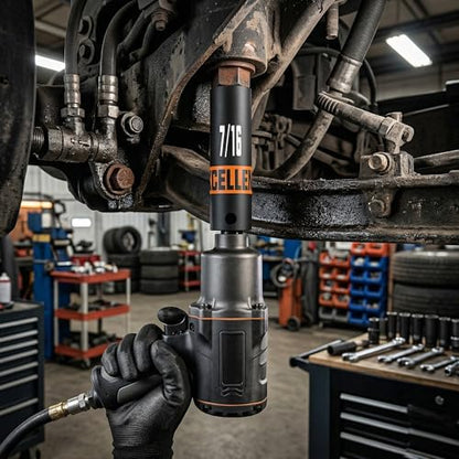 11 Piece 1/4-Inch Drive Impact Socket Set, 5/32" - 9/16" Deep Sockets, 6 Point SAE Sockets for Automotive Repair, Equipment Maintenance - size: 1/4 Inch SAE Deep