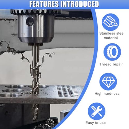 30PCS M6 x 1.0mm Thread Repair Insert Kit, Car Stainless Steel Metric Helicoil Kit Compatible Hand Tool Set, Portable Rethreading Tool Assortment for Auto Repairing