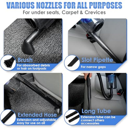 Car Cleaning Kit, Car Interior Detailing Kit with High Power Handheld Vacuum, Detailing Brush Set, Windshield Cleaner, Cleaning Gel, Complete Auto Accessories for Men, Women