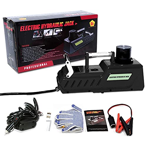 E-HEELP 15 Ton Electric Hydraulic Jack, 12V DC Heavy Duty Truck Floor Jack with LED Light for RV, SUV, Van, Sedan, Trucks (7.8-20.4 Inch Lift Range)