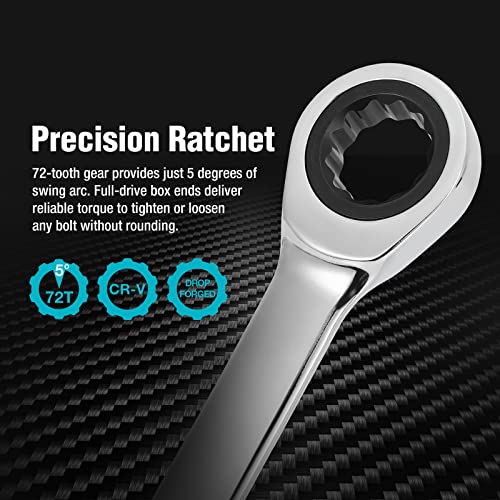 DURATECH 18mm Extra Long Ratcheting Wrench, Metric, CR-V Steel - size: 18mm