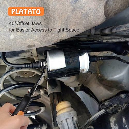 PLATATO 2PCS Disconnect Pliers Set EVAP and Fuel Line Disconnect Tool Set Includes 40 Degree and 85 Degree Automotive Universal Electrical Connector Pliers 7.28 Inch