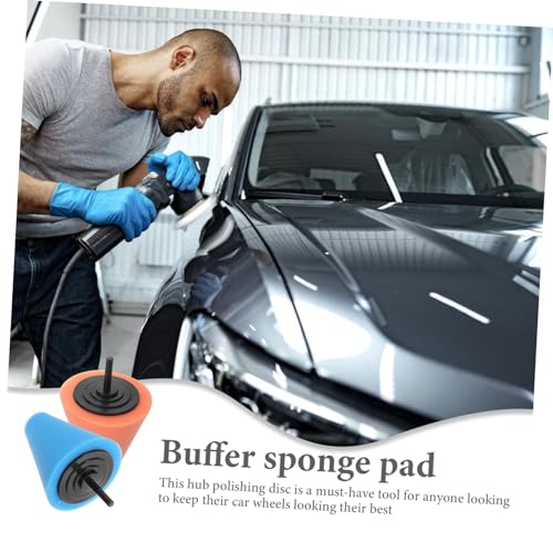 SOLUSTRE 2pcs Polishing Sponge Pads for Drill Car Buffing Pad Kit Cone Shaped Buffing Wheels for Detailed Polishing for Automotive Cleaning and Waxing