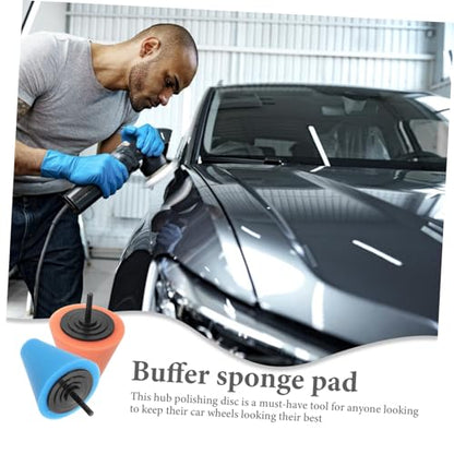 SOLUSTRE 2pcs Polishing Sponge Pads for Drill Car Buffing Pad Kit Cone Shaped Buffing Wheels for Detailed Polishing for Automotive Cleaning and Waxing