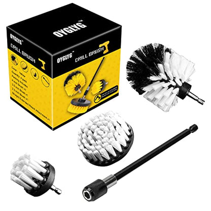 Drill Brush Attachment Kit, 3-Piece Cleaning Set for Bathtubs, Showers, Tiles, Carpets, and More - color: White