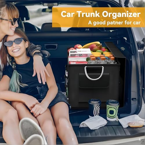 Oxford Material Car Trunk Storage Box Multifunctional Organizer Waterproof and Stain-Resistant Foldable Multi-Compartment Design with Handle for Car Trunk Storage Camping Gear Box Daily Storage.
