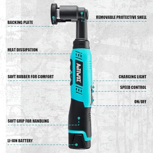 AUTIWOZ WS01 Cordless Mini Buffer Polisher, 1/2/3 Inch Micro Buffer Polisher, 6 Speeds 2Pcs 2000mAh Orbital/Rotary Mini Polisher for Polishing, Sanding and Cleaning, Mini Buffer Machine Sets
