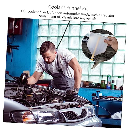 KICHOUSE Non-Spill Coolant Funnel Kit 15pc Car Radiator Filling System Tool Funnel for Antifreeze