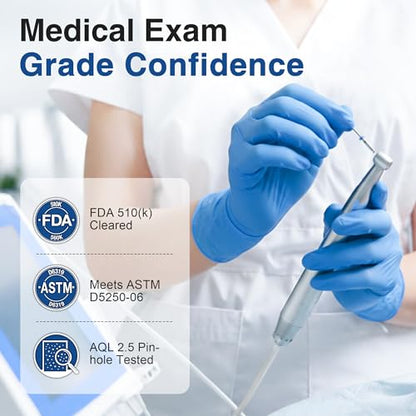 Schneider Medical Vinyl Synthetic Exam Gloves, 4 Mil, Latex-Free Disposable Gloves for Cooking, Cleaning, and Food Prep - size: Large
