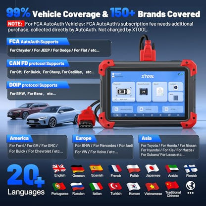 XTOOL D7X OBD2 Scanner Diagnostic Tool, 3-Year Updates, Ai-Assisted Bidirectional Scan Tool with 36+Resets, 4000+Active Test, Full System Car Scanner for ABS, Throttle, ECU Coding, FCA,CAN FD