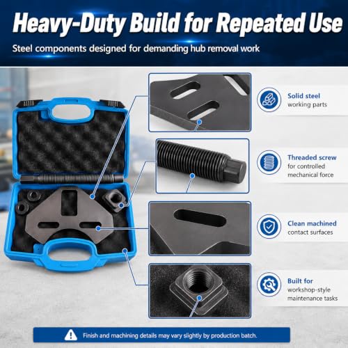 40100 Wheel Hub Removal Tool & Bearing Puller, Universal Wheel Hub Remover Compatible with All 5, 6 and 8 Lug Axle Bolt Hubs, Professional Automotive Stubborn Frozen Hub Extractor Tool