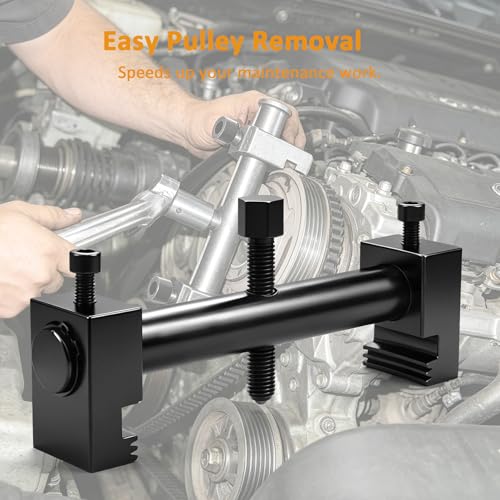 Universal Crankshaft Pulley Puller Tool 40–160mm Adjustable Ribbed | Adjustable 40–160mm crankshaft pulley puller removes ribbed and V-groove pulleys from crankshaft, alternator and accessories.