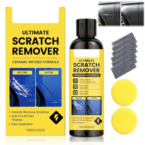 Scratch Remover,Car Paint Repair Paste for Light Scratches Ultimate Scratch Remover,Plastic Polish Scratchs Removers,Car Scratchs Repair Paste (3.38 Oz,3*Polishing Cloths,1*Cleaning Sponge) - color: 3.38 Oz,3*Polishing Cloths,1*Cleaning Sponge