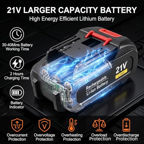 21V Cordless Car Buffer Polisher, 5500RPM 8-Speed Variable Dual Action Polisher, Complete Car Buffers and Polishers Kit with 2x 2.0Ah Battery, Car Polishing Kit for Auto Detailing, Waxing