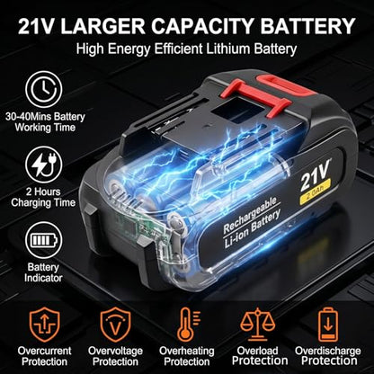21V Cordless Car Buffer Polisher, 5500RPM 8-Speed Variable Dual Action Polisher, Complete Car Buffers and Polishers Kit with 2x 2.0Ah Battery, Car Polishing Kit for Auto Detailing, Waxing