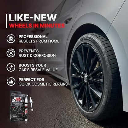 Wheel Scratch Fix® Gray Touch Up Paint for Cars - DIY Alloy Wheel Repair Kit, Curb Rash Remover with Fast-Drying Pen - Long-Lasting OEM Finish Car Rim Paint for Scuffs and Chips at Home (Anthracite) - color: Gray - Anthracite - Kit