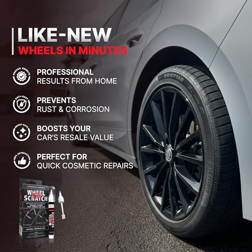 Wheel Scratch Fix® Gray Touch Up Paint for Cars - DIY Alloy Wheel Repair Kit, Curb Rash Remover with Fast-Drying Pen - Long-Lasting OEM Finish Car Rim Paint for Scuffs and Chips at Home (Anthracite) - color: Gray - Anthracite - Kit
