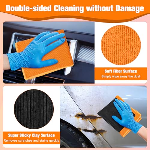 1 Pack Clay Towel 12 x 12 Inch, Clay Bar Towel for Detailing | Clay Decontamination Towel for Car Paint, Reusable Synthetic Clay Bar Towel for Smooth Washing - color: Purple