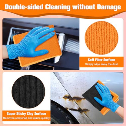 1 Pack Clay Towel 12 x 12 Inch, Clay Bar Towel for Detailing | Clay Decontamination Towel for Car Paint, Reusable Synthetic Clay Bar Towel for Smooth Washing - color: Purple
