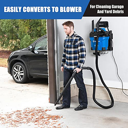 Vacmaster VWMB508 0101 5 Gallon Wall-Mount Wet/Dry Vacuum with Remote Control Operation - color: Blue
