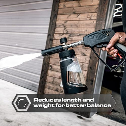 Blackline Snub Nose Pressure Washer Gun - 5000 PSI Snub Nose Pressure Washer Gun with Modern Quick Connect Attachments