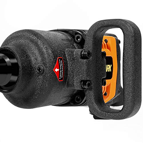 Stark USA 1" inch Heavy Duty Air Impact Wrench Gun Long Shank Pneumatic Truck (38mm & 41mm Socket) Impact Gun Heavy Duty Repairs and Maintenance with Carrying Case - color: Black/Orange
