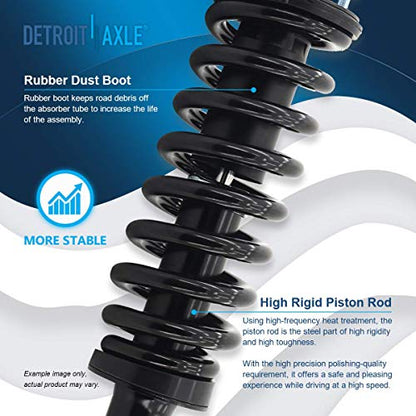 Detroit Axle - 2 Front Struts for 2001-2007 Toyota Sequoia Ready Complete Strut w/Coil Spring Assembly 2002 2003 2004 2005 2006 Replacement Suspension Strut Shock Assemblies - size: 171348L_171348R/PAIR