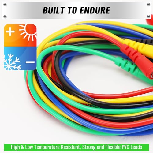SWANLAKE 43-Piece Back Probe Kit, 30A Multi-Angle Test Probe, 4mm Banana Plug to Copper Alligator Clips, U-Shaped Connectors, Automotive Electrical Circuit Diagnosis Car Repairing Tools - color: 43PCS Milti-color