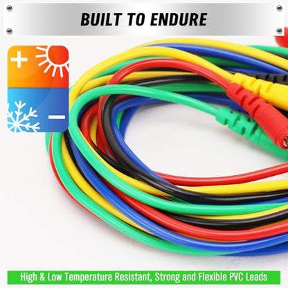 SWANLAKE 43-Piece Back Probe Kit, 30A Multi-Angle Test Probe, 4mm Banana Plug to Copper Alligator Clips, U-Shaped Connectors, Automotive Electrical Circuit Diagnosis Car Repairing Tools - color: 43PCS Milti-color