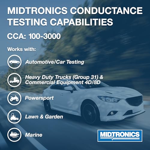 Midtronics MVT Handheld Battery Tester, MDX-AI Powered, Fast & Accurate Diagnostics for 6V/12V Automotive, Marine, Power Sports, Heavy Duty Batteries, Rechargeable (MVT-200P)