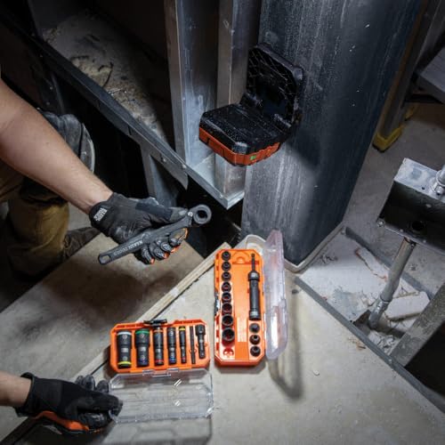 Klein Tools 56416 Rechargeable LED Work Light, 1000-Lumens, Magnetic Work Light with 3 Modes, 360-Degree Rotation and Kickstand, Compatible with MODbox Rail System