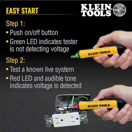 Klein Tools NCVT1PKIT Electrical Tester Kit with Non-Contact Low Voltage Test Pen, 50 to 1000V AC and GFCI Receptacle Tester, 2-Piece - style: NCVT Kit