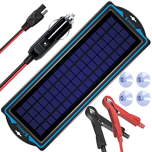 SUNAPEX 12V Solar Battery Charge: 5W Waterproof Portable Solar Panel Kit - Battery Maintainer Trickle Charger - with Upgrade Built in Charge Controller for Car Boat RV Trailer Automotive Motorcycle - size: 5W
