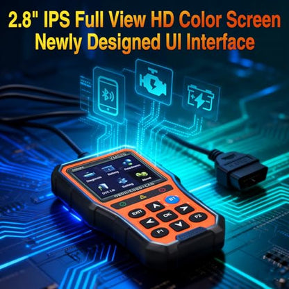 Nilight YM529 Smart Wireless OBD2 Scanner with Wireless Update - Professional Car Diagnostic Tool with 2.8" IPS Screen - Auto Code Reader for Check Engine Light & Wireless Update, 1996-2026 Vehicles - color: A