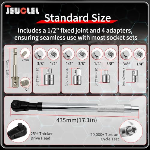 Offset Extension Wrench for Electric Drill, Impact Wrench Extender | Electric Ratchet, 1/2" Electric Drill Adapter, Socket Adapters, Impact Extension, Slim Design, Tight Spaces
