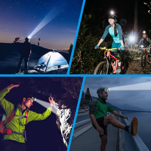 High Brightness LED Headlamp with Display Screen Rechargeable USB-C Waterproof Headlight with Runtime Indicator 4 Lighting Modes Light for Camping, Work, Hunting, Fishing (Mode 503 - White Light) - color: Model-503