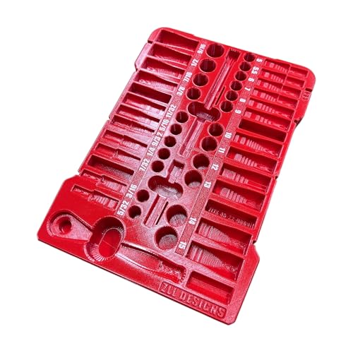 Packout Insert compatible with Milwaukee 1/4" Drive SAE/Metric Ratchet and Socket Mechanics 50-Piece Set (48-22-9004)
