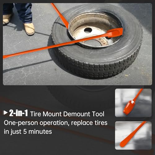 Tire Mount and Demount Iron 41" Tire Spoon Bar with Upgraded Mount End, Heavy-Duty Tire Changing Tool for Efficient Removal & Installation