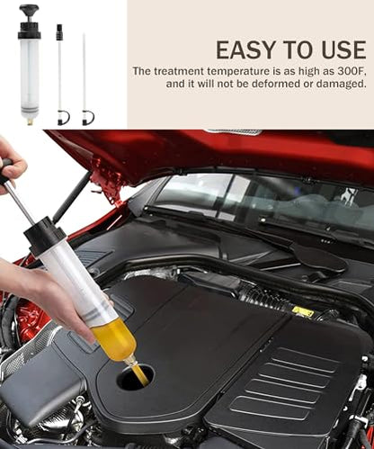 bylikeho Oil Extractor,Fluid Extractor,Car Accessories Auto Syringe Pump Automotive Fluid Syringe Pump Manual Suction Vacuum Fuel for Power Steering Transmission Gear Oil & Brake Fluid Transfers
