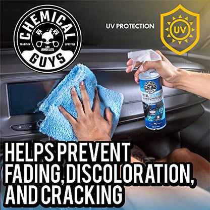 Chemical Guys, Total Interior Cleaner & Protectant for Cars, 16 oz, 2 Pack | Cleans dashboards, seats, door panels, trim and glass in one step, leaving a fresh, streak-free, factory-style look - size: 16 Fl Oz (Pack of 2), style: Fresh 2 Pack