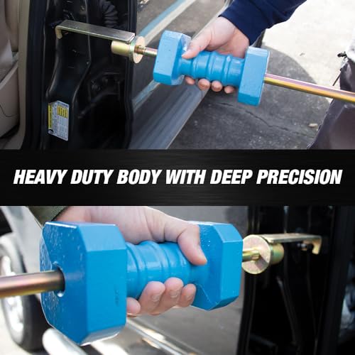 LAUCO Heavy Duty Slide Hammer Dent Puller Set, Auto Body Slide Hammer Metal Dent Removal Kit, 14pc Car Dent Remover Tools for Cars, Trucks & More - style: 14pcs Car Dent Remover