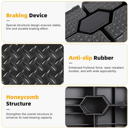 Car Ramps for Oil Changes, 2 Pack Plastic Vehicle Service Set, 5,000 lb Capacity, 17 Degree Low Profile Incline, Non-Slip Tread Ramps for Garage Auto Repair, Fits 9 in Wide Tires Black