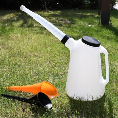 Oil Jug, Oil Measuring Container Automotive and Flexible Oil Funnel Set Oil Dispenser Automotive Motor Oil Container with Lid and Cap (3 Quart) - size: 3 Quart