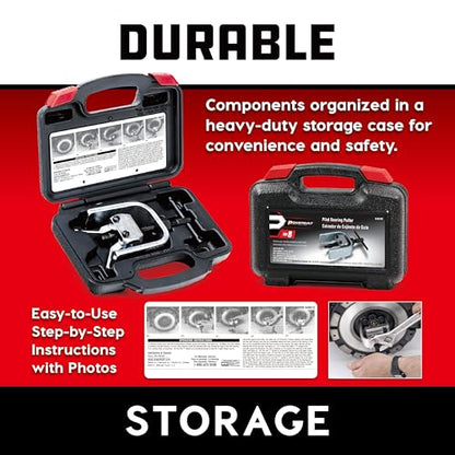 Powerbuilt Pilot Bearing Puller, Remove Bearings and Bushings, Foreign and Domestic Car Repair, Storage Case - 648619, Silver
