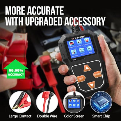 KW218 6V 12V Car Battery Tester 100-2000 CCA Automotive Battery Load Tester Alternator Tester Digital Auto Battery Analyzer Charging Cranking System Tester