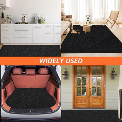 8.5 X 6.6 Ft Heavy Duty Oil Spill Mat, Garage Floor Mat for Under Car, 1/4inch Thicked Waterproof Rubber Backing Mat Protect Floor, Reusable Oil Drip Leak Absorbent Pads (Black) - size: 6'7" x 8'6" (Rectangular)