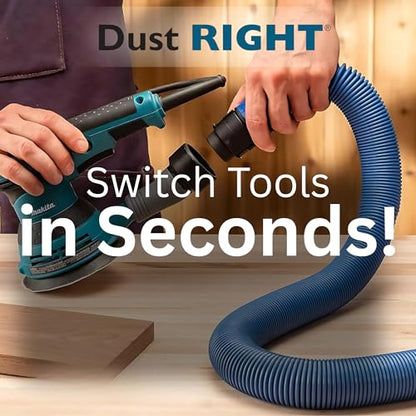 Rockler Dust Right FlexiPort Expandable Power Tool Hose Kit 3-12 Ft | Expandable Hose – Flexible Dust Collection – Dust Hose Kit – Expands 3–12 ft – FlexiPort System