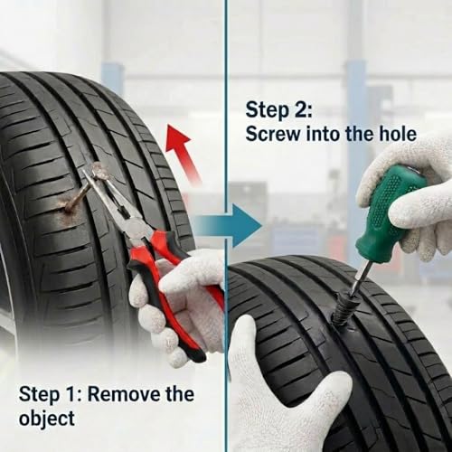 Tire Repair Nails with Case & Maintenance Tools,78Pcs Tire Repair Rubber Nails Kit for Car, Motorcycle, Bike, ATV, Truck