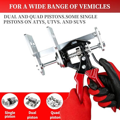 Brake Caliper Compressor, Heavy Duty Brake Caliper Compression Tool for Brake Pad Replacement, Disc Brake Caliper Piston Compressor Tool for Most Cars & Trucks - size: Quad Brake Pad Spreader